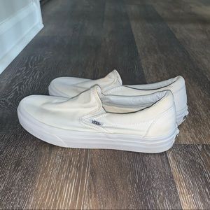white slip on vans